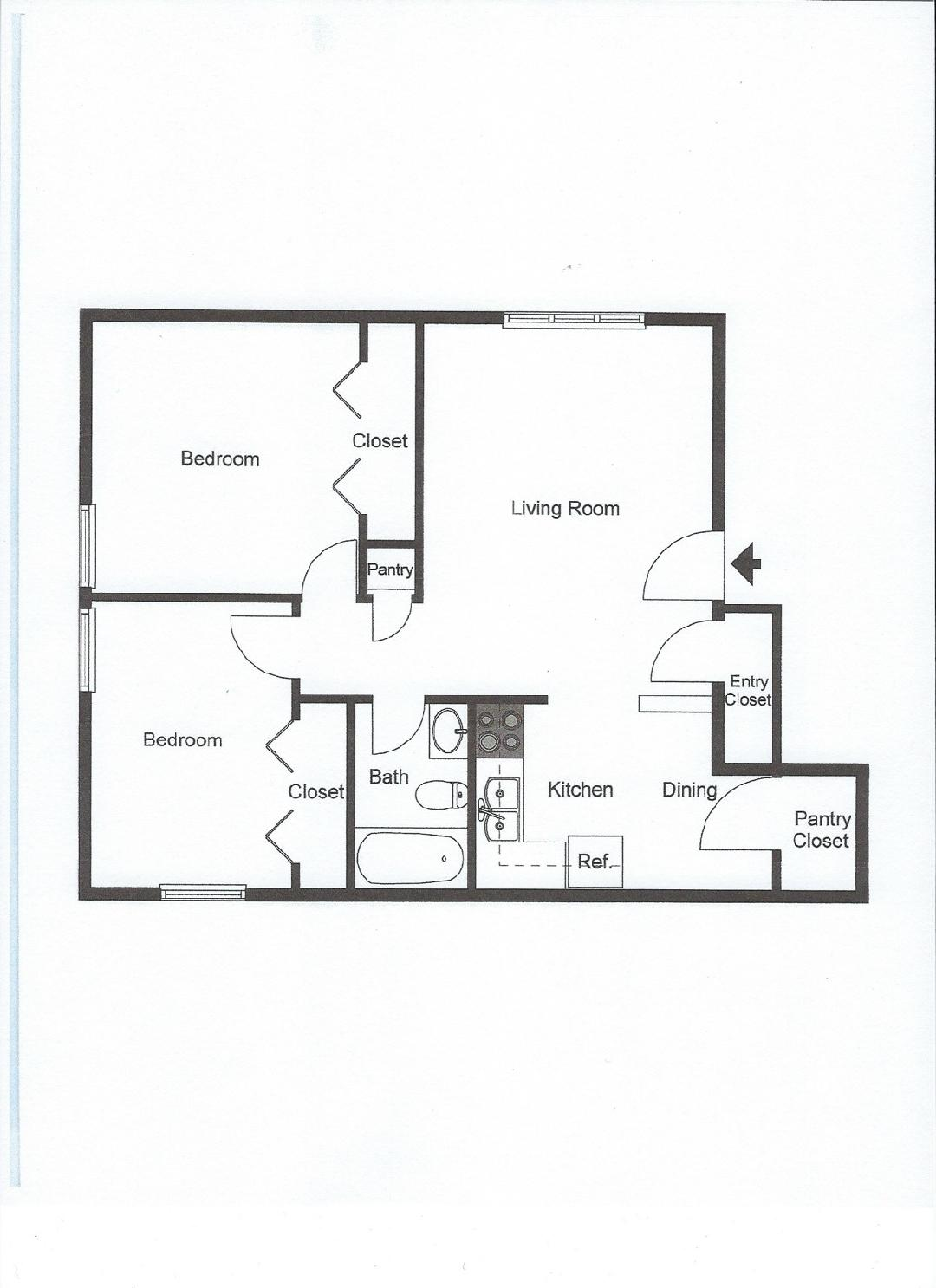Forestview 2 Bedroom floor plan